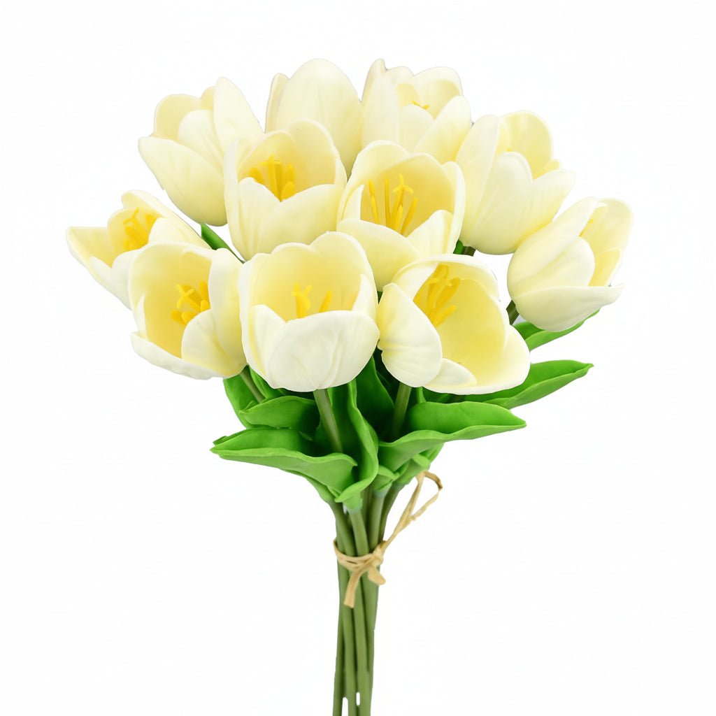Tulipas com toque realista — ramo do Dia da Mãe com caules de PU