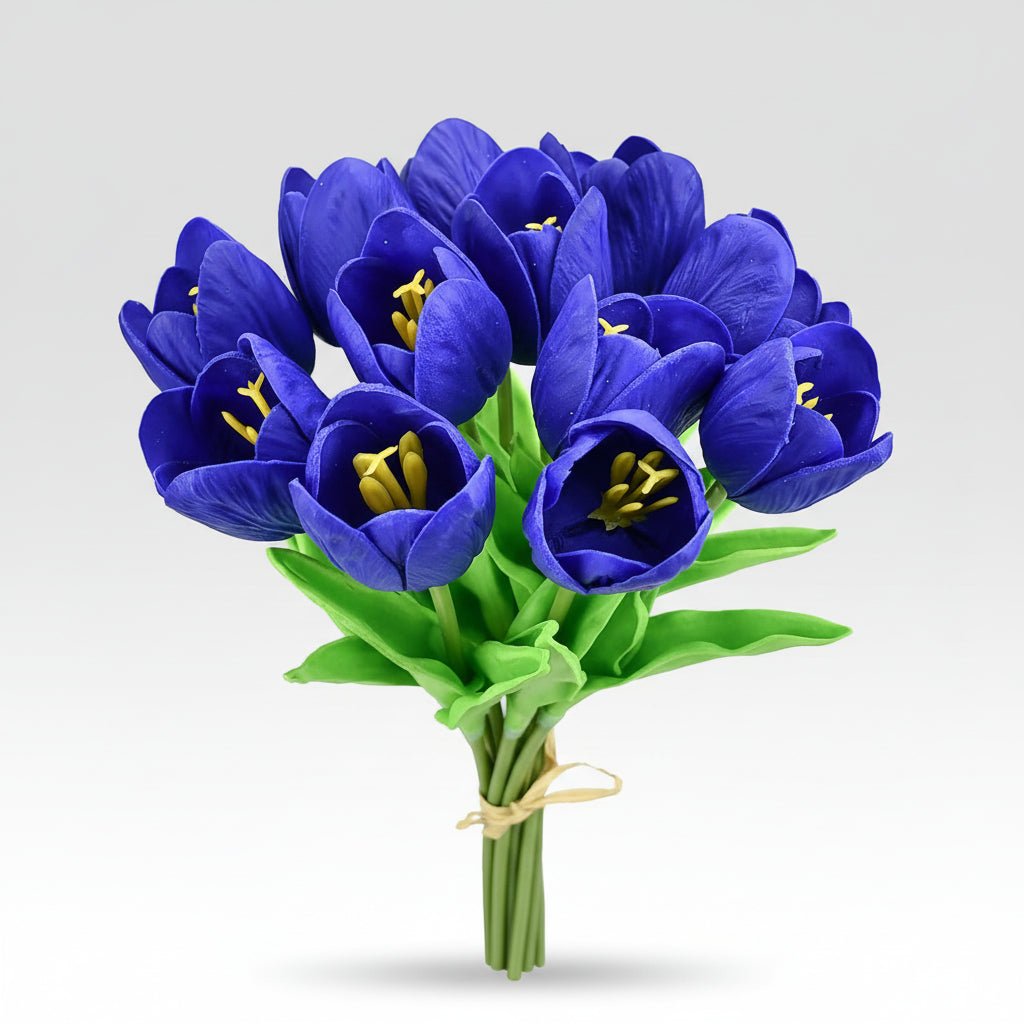 Tulipas com toque realista — ramo do Dia da Mãe com caules de PU