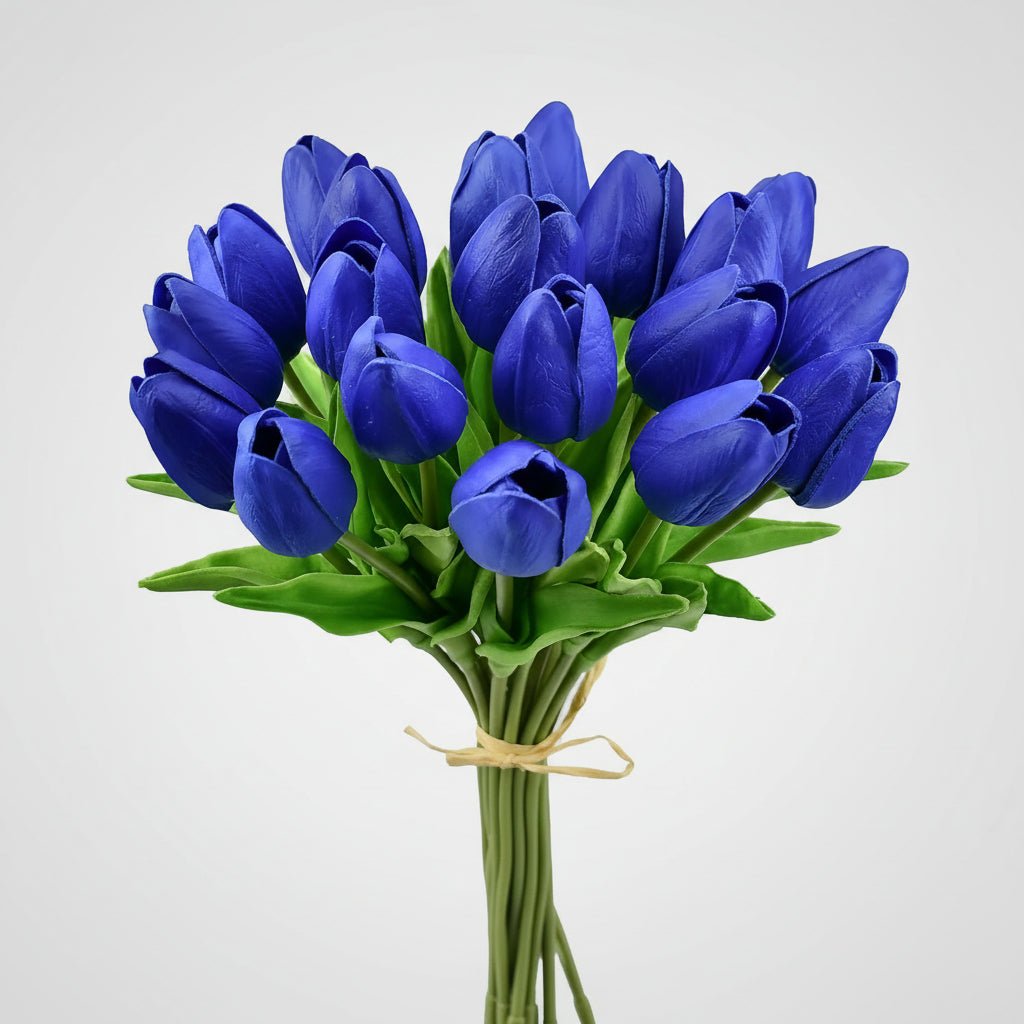 Tulipas com toque realista — ramo do Dia da Mãe com caules de PU
