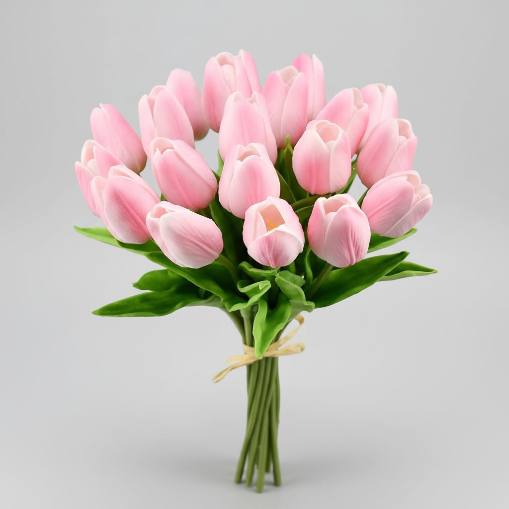 Tulipas com toque realista — ramo do Dia da Mãe com caules de PU