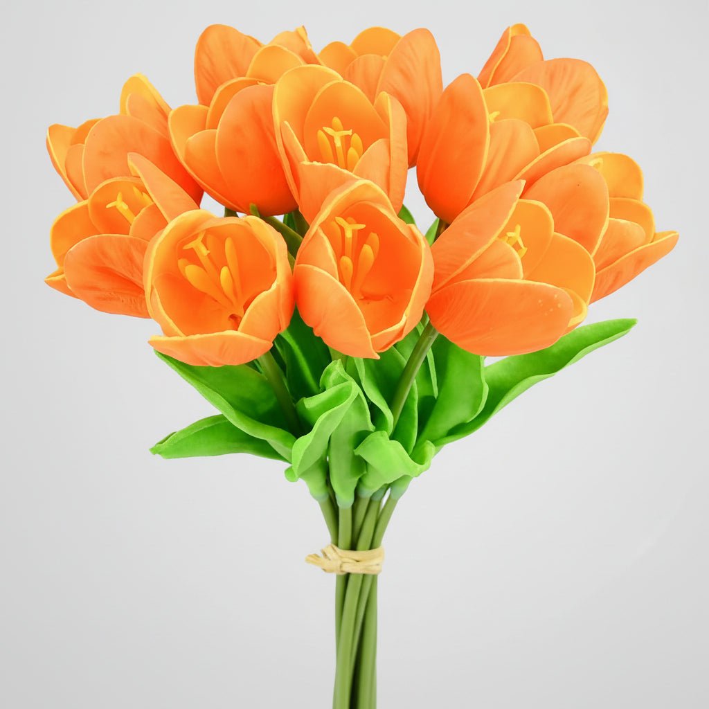 Tulipas com toque realista — ramo do Dia da Mãe com caules de PU