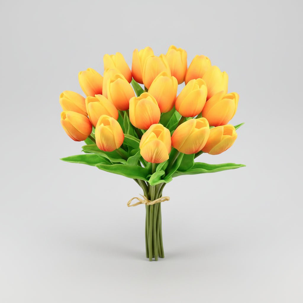 Tulipas com toque realista — ramo do Dia da Mãe com caules de PU