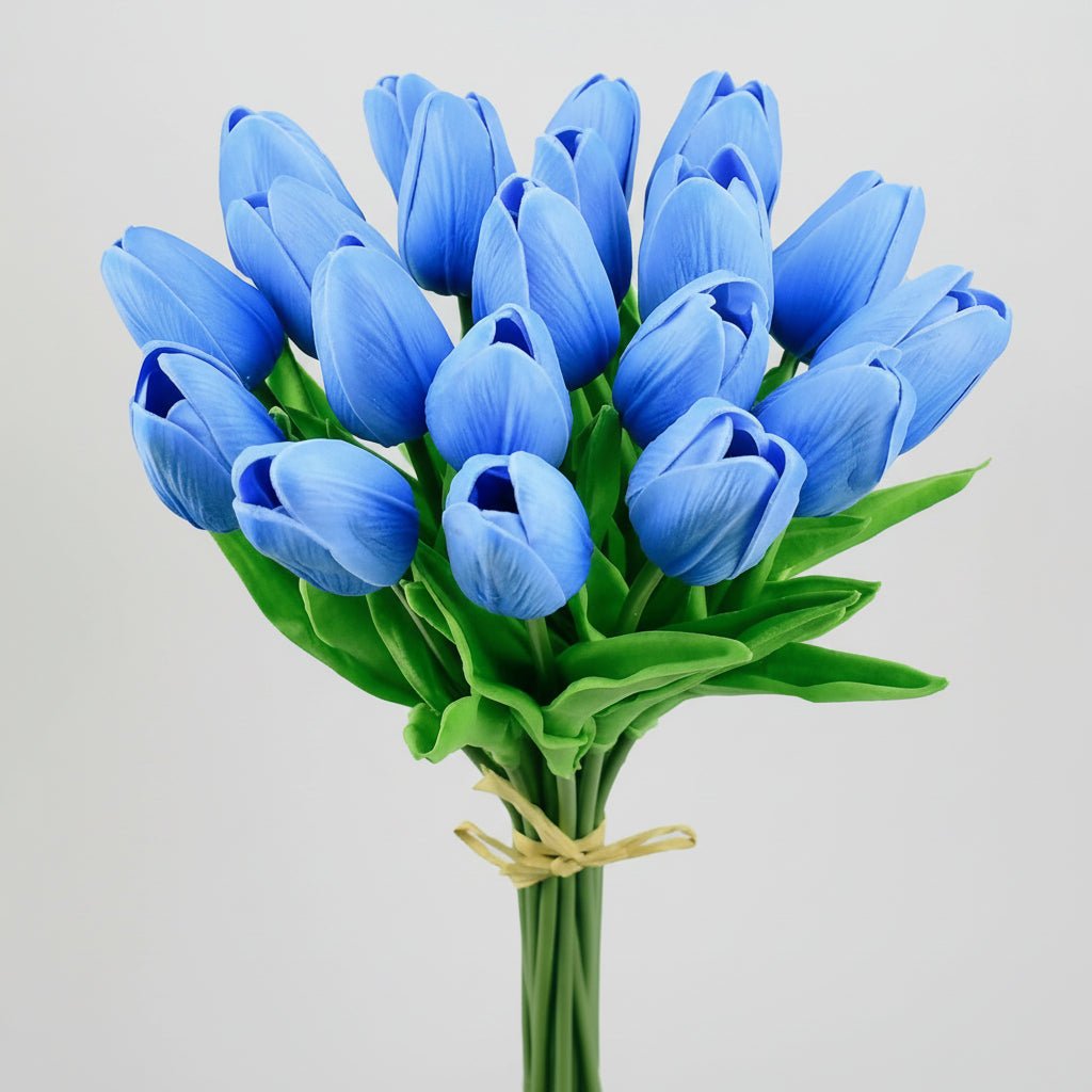 Tulipas com toque realista — ramo do Dia da Mãe com caules de PU