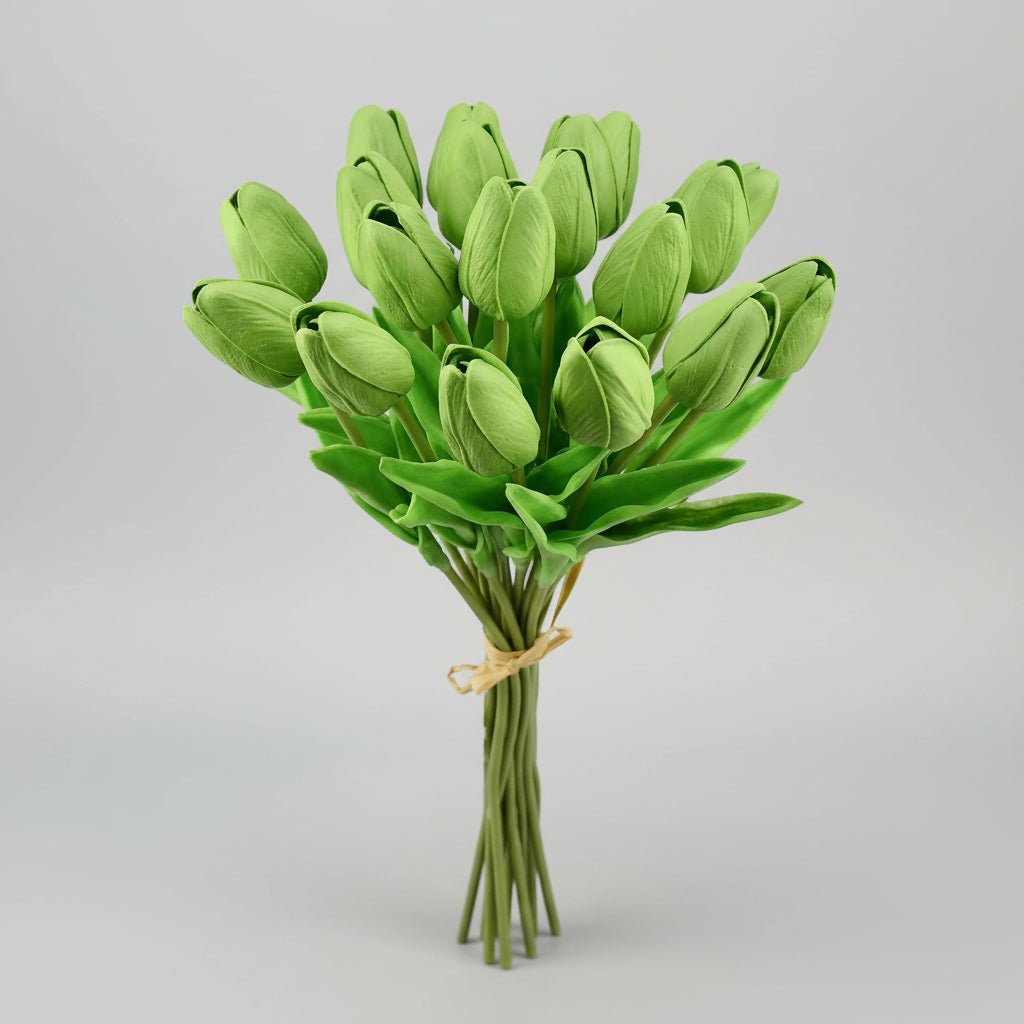 Tulipas com toque realista — ramo do Dia da Mãe com caules de PU