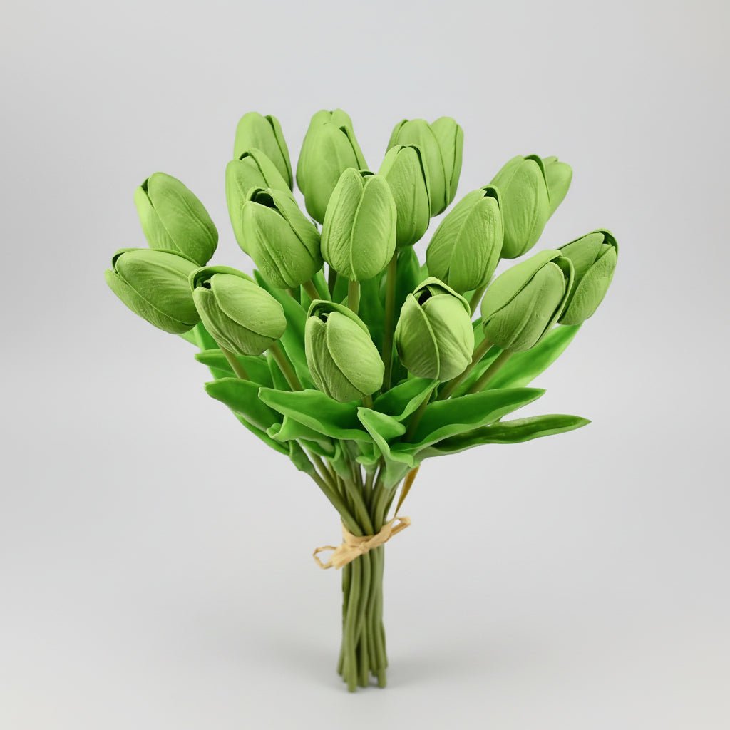 Tulipas com toque realista — ramo do Dia da Mãe com caules de PU