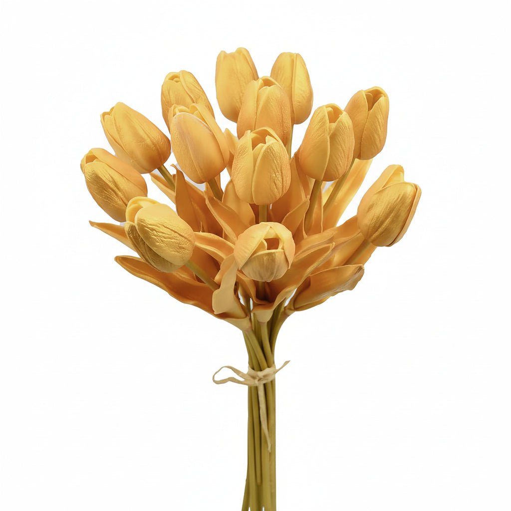 Tulipas com toque realista — ramo do Dia da Mãe com caules de PU