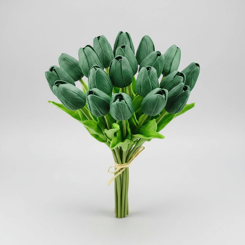 Tulipas com toque realista — ramo do Dia da Mãe com caules de PU