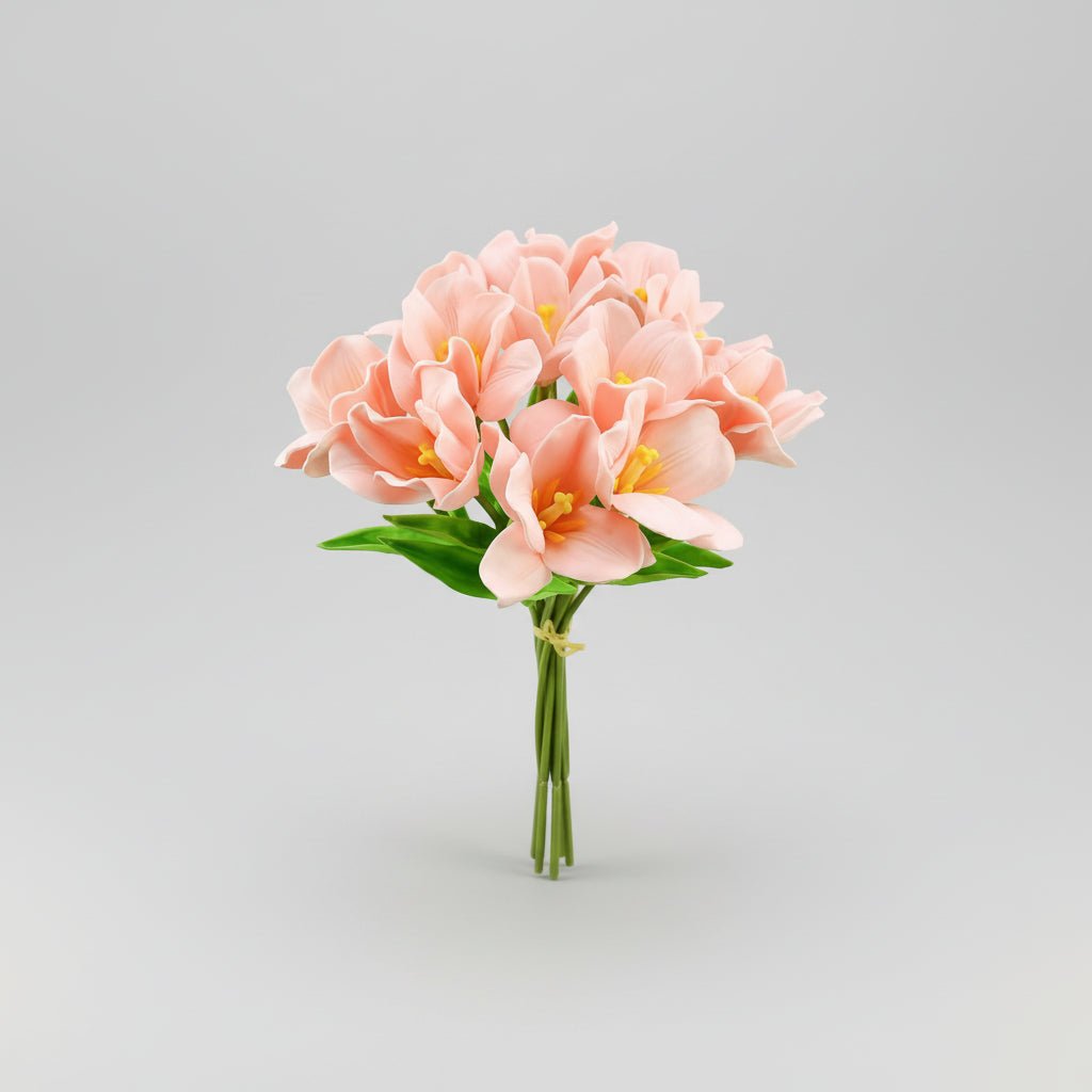 Tulipas com toque realista — ramo do Dia da Mãe com caules de PU