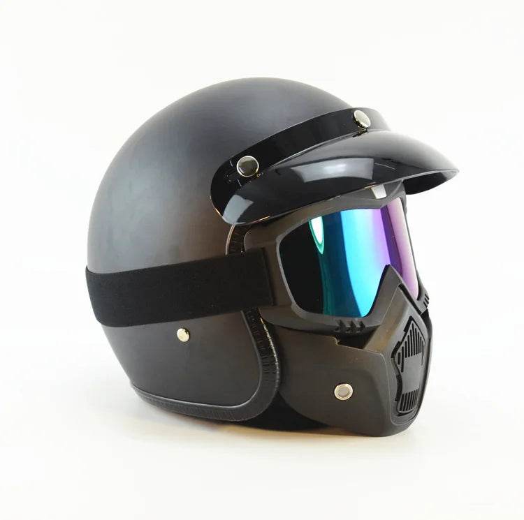 Motorsykkelmaske med goggles — beskyttende kjørebriller