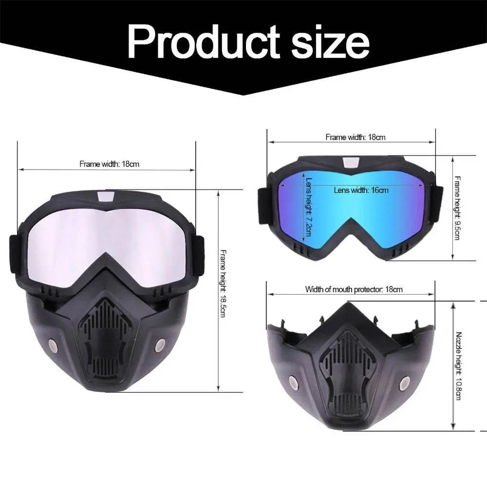 Motorsykkelmaske med goggles — beskyttende kjørebriller