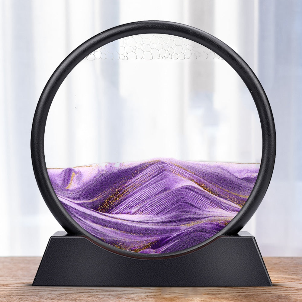 Moving Sand LED Desk Display — Rotating Flowing Grain Art Piece