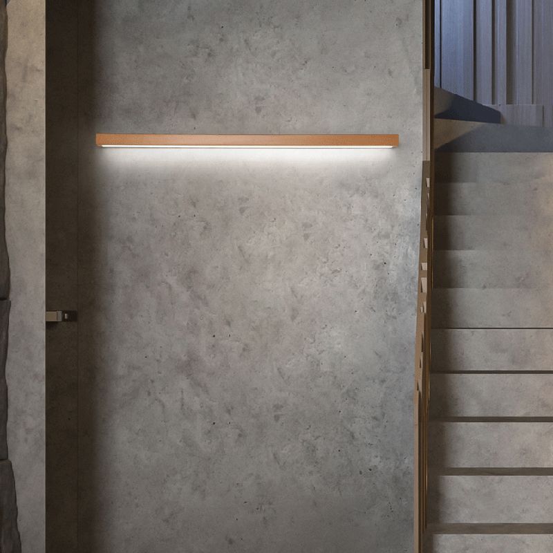 Wood and Acrylic Japandi Linear LED Wall Light for Living Rooms