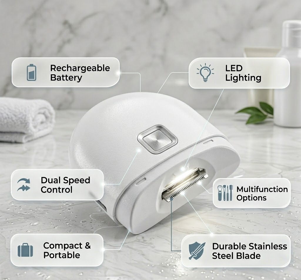 Nail Clipper Electric Rechargeable LED Light Trimmer | Meowbutter