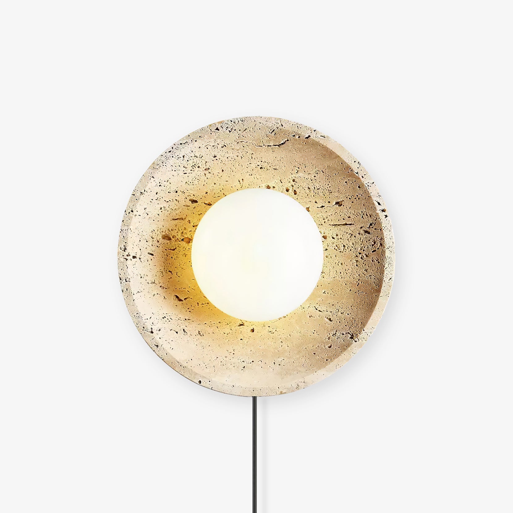 Ambient LED Wall Light With Natural Stone Round Base