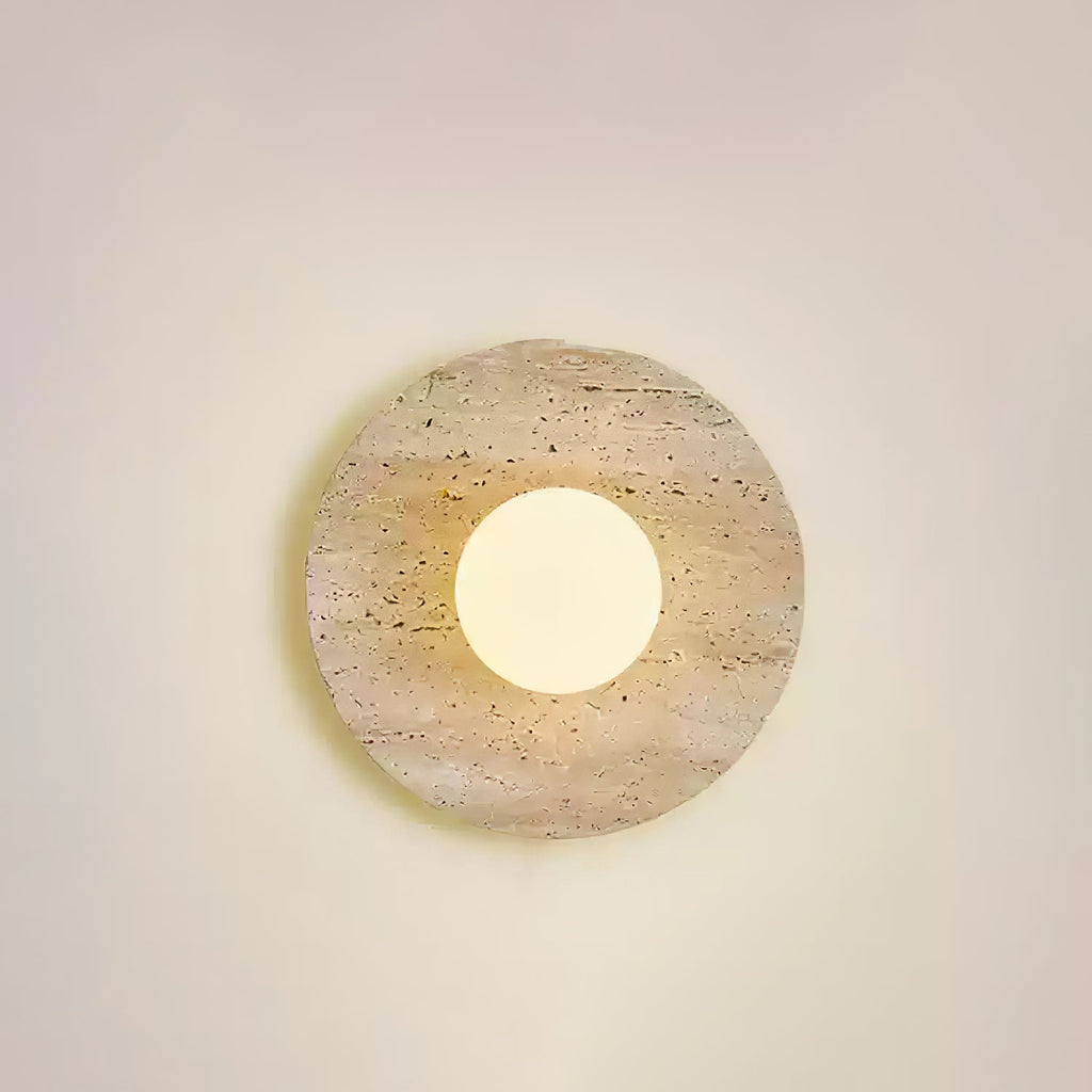 Ambient LED Wall Light With Natural Stone Round Base