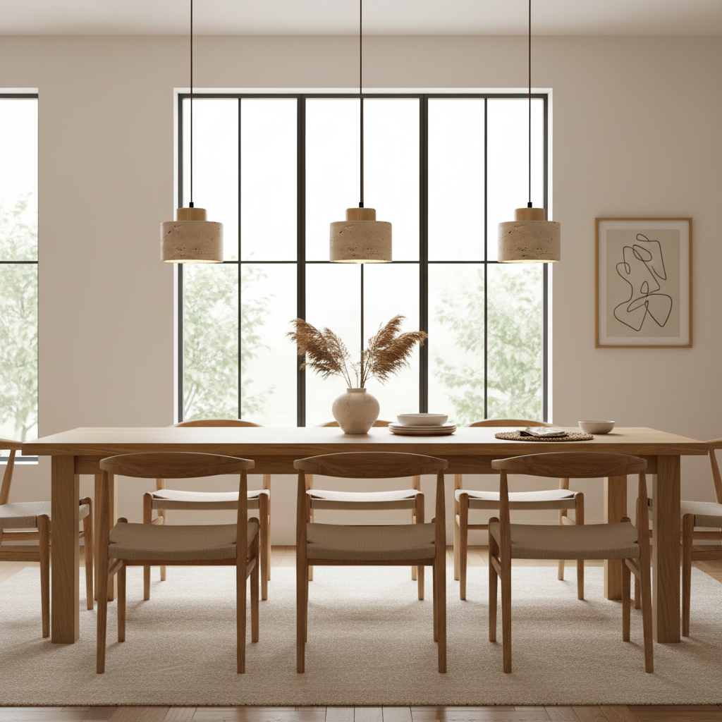Nordic Minimalist Travertine Pendant Lamp For Kitchen
