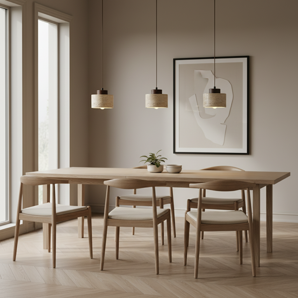 Nordic Minimalist Travertine Pendant Lamp For Kitchen