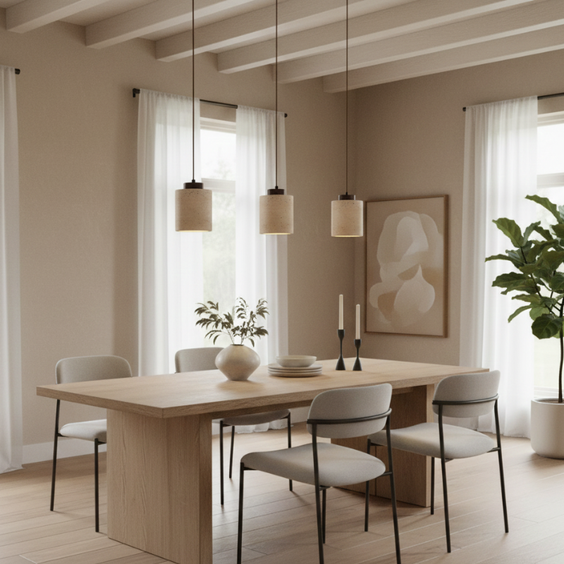 Nordic Minimalist Travertine Pendant Lamp For Kitchen