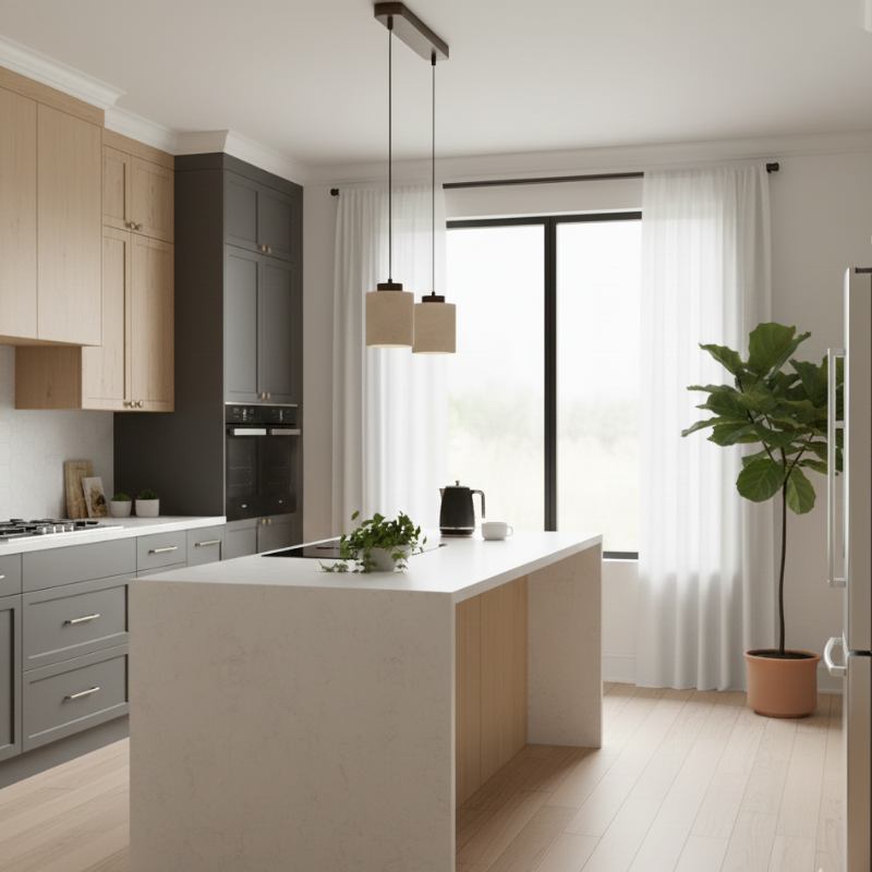Nordic Minimalist Travertine Pendant Lamp For Kitchen