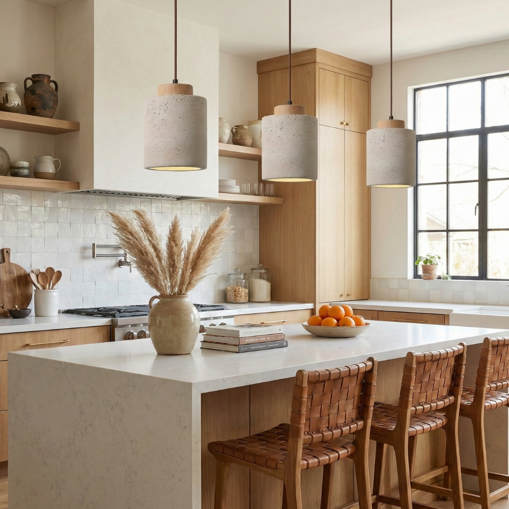 Nordic Minimalist Travertine Pendant Lamp For Kitchen