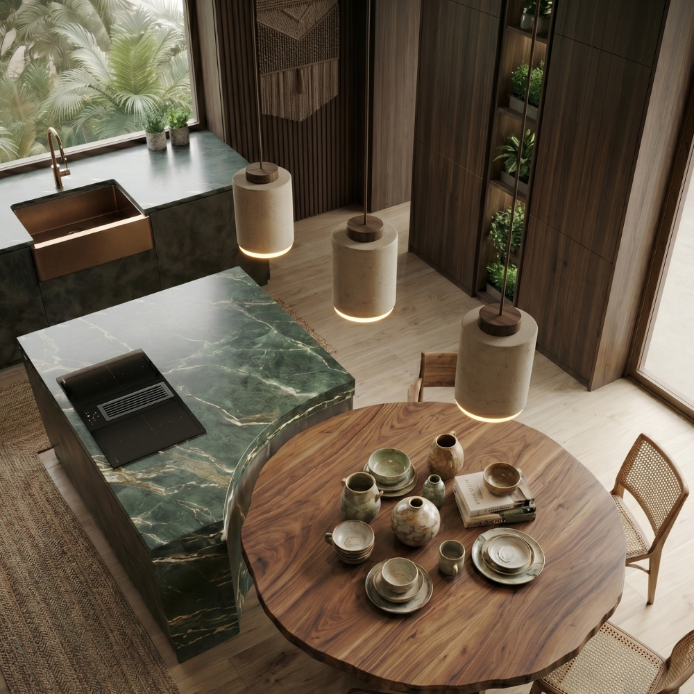 Nordic Minimalist Travertine Pendant Lamp For Kitchen
