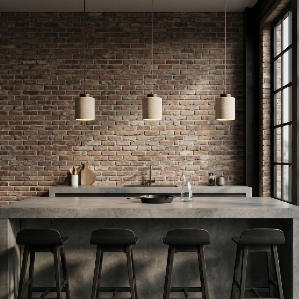 Nordic Minimalist Travertine Pendant Lamp For Kitchen