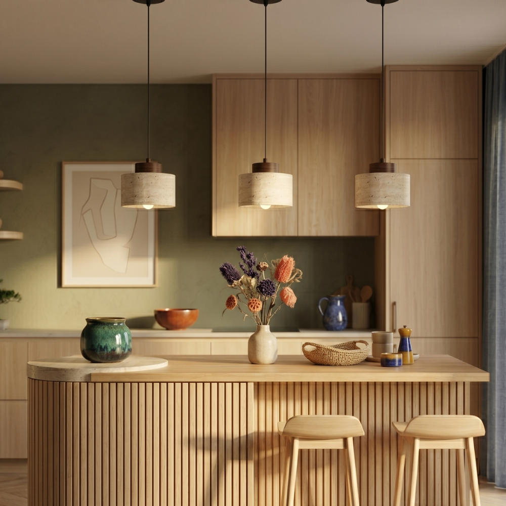 Nordic Minimalist Travertine Pendant Lamp For Kitchen