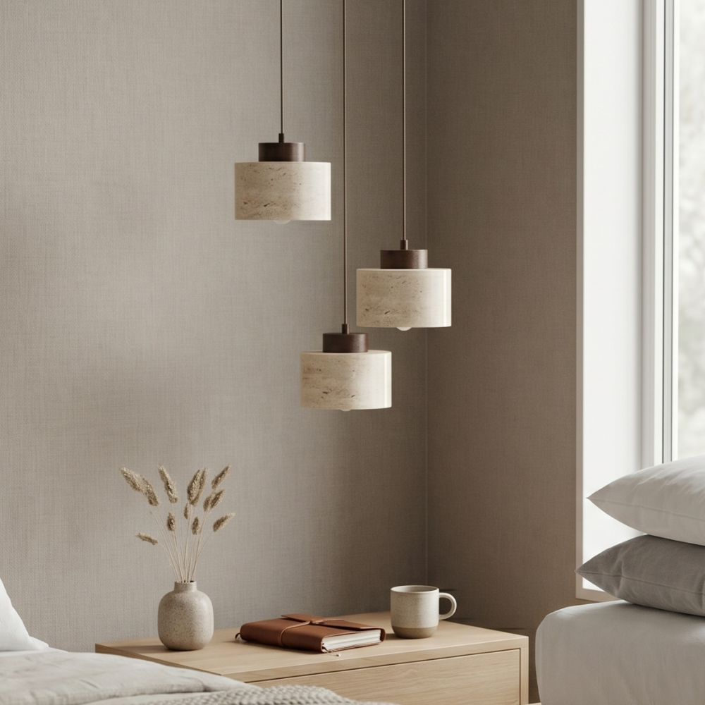 Nordic Minimalist Travertine Pendant Lamp For Kitchen
