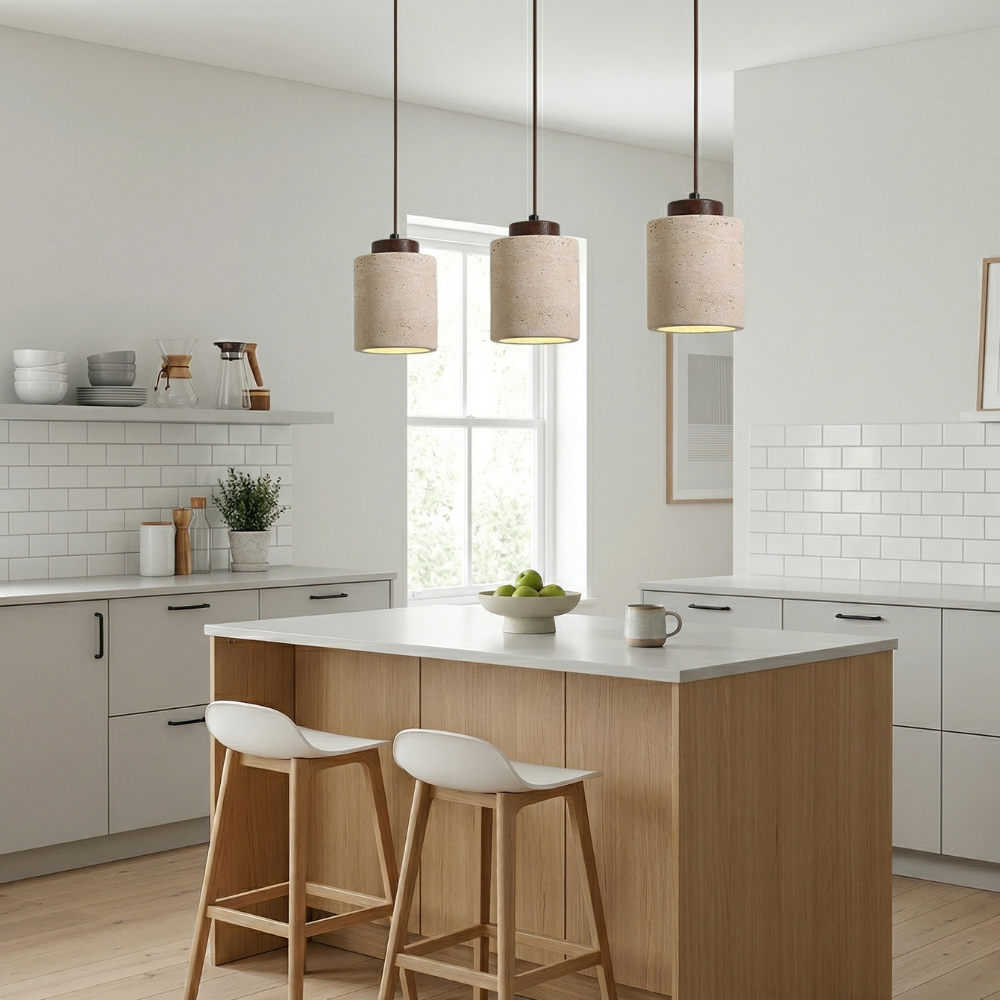 Nordic Minimalist Travertine Pendant Lamp For Kitchen