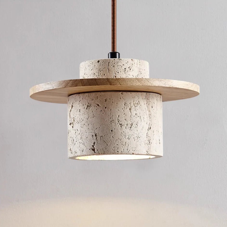 Marene | Elegant Travertine Pendant Light With Adjustable Cord For Modern Kitchens | Orntli