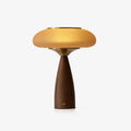 Wooden Bedside Lamp With Touch Control And Amber Shade