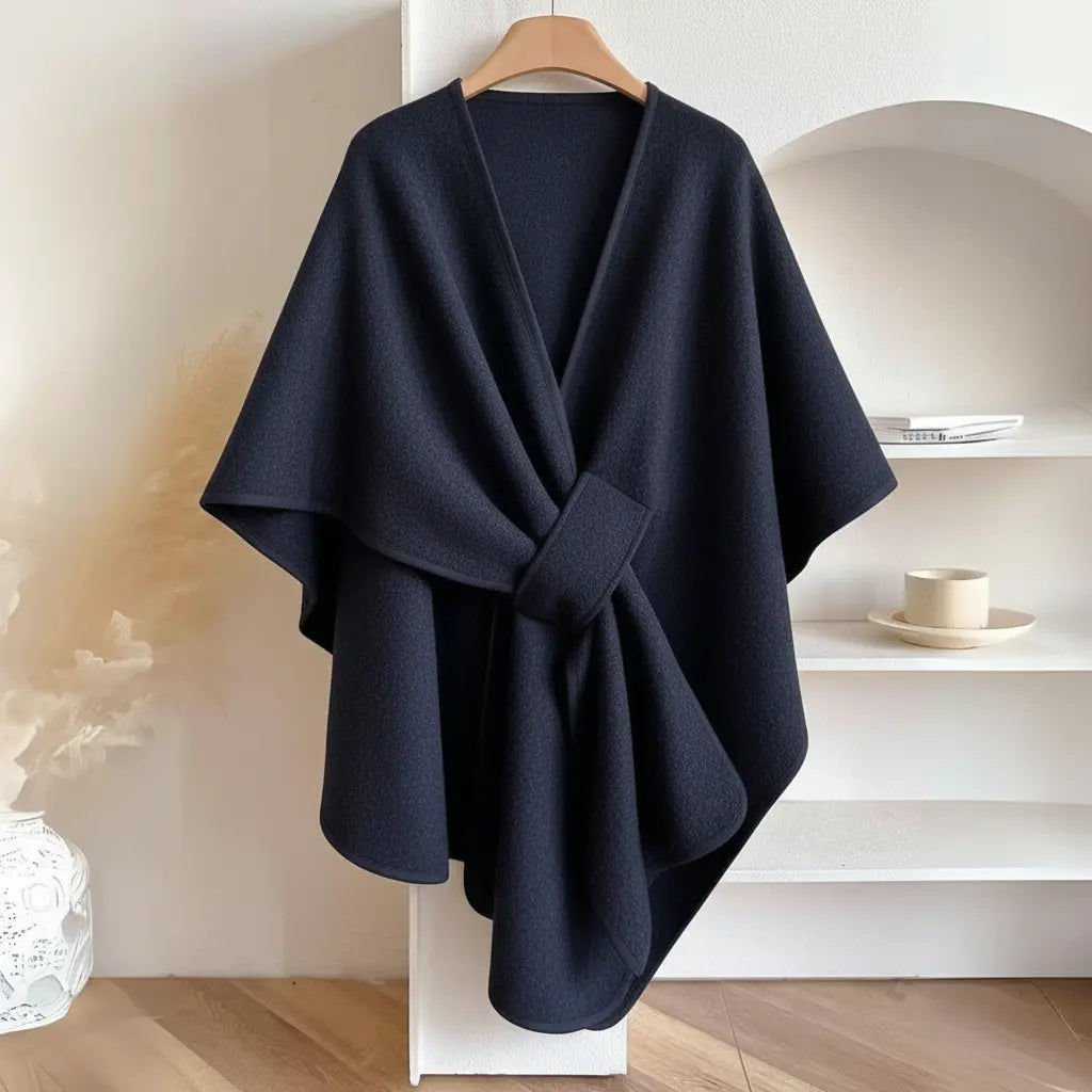 Drape Shawl Crafted From Fleece For Cozy Everyday Wear