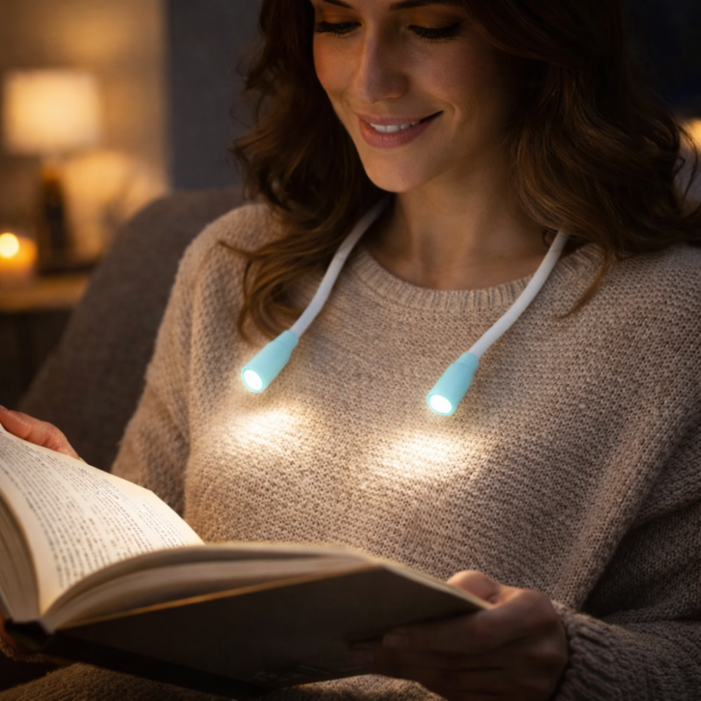 Dobíjecí nositelné LED světlo na krk — lehký rám kopírující klíční kosti