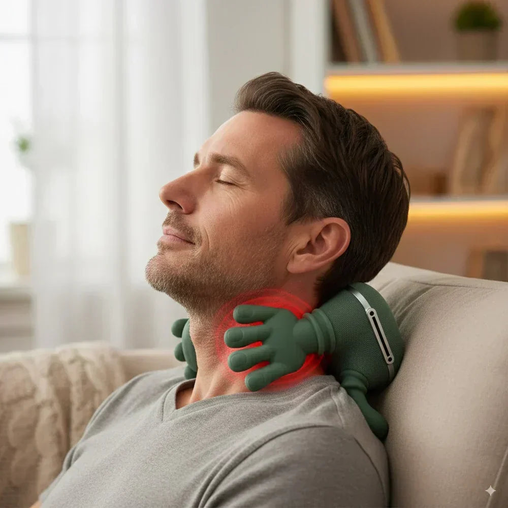 Portable Heated Neck Massager — Adjustable Warmth, Kneading & Vibration Therapy