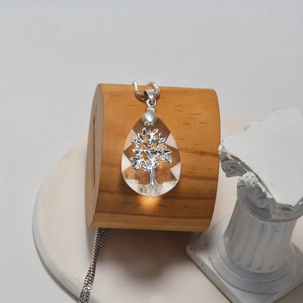 Smooth Glass Teardrop Pendant Necklace — Lightweight Boho Style