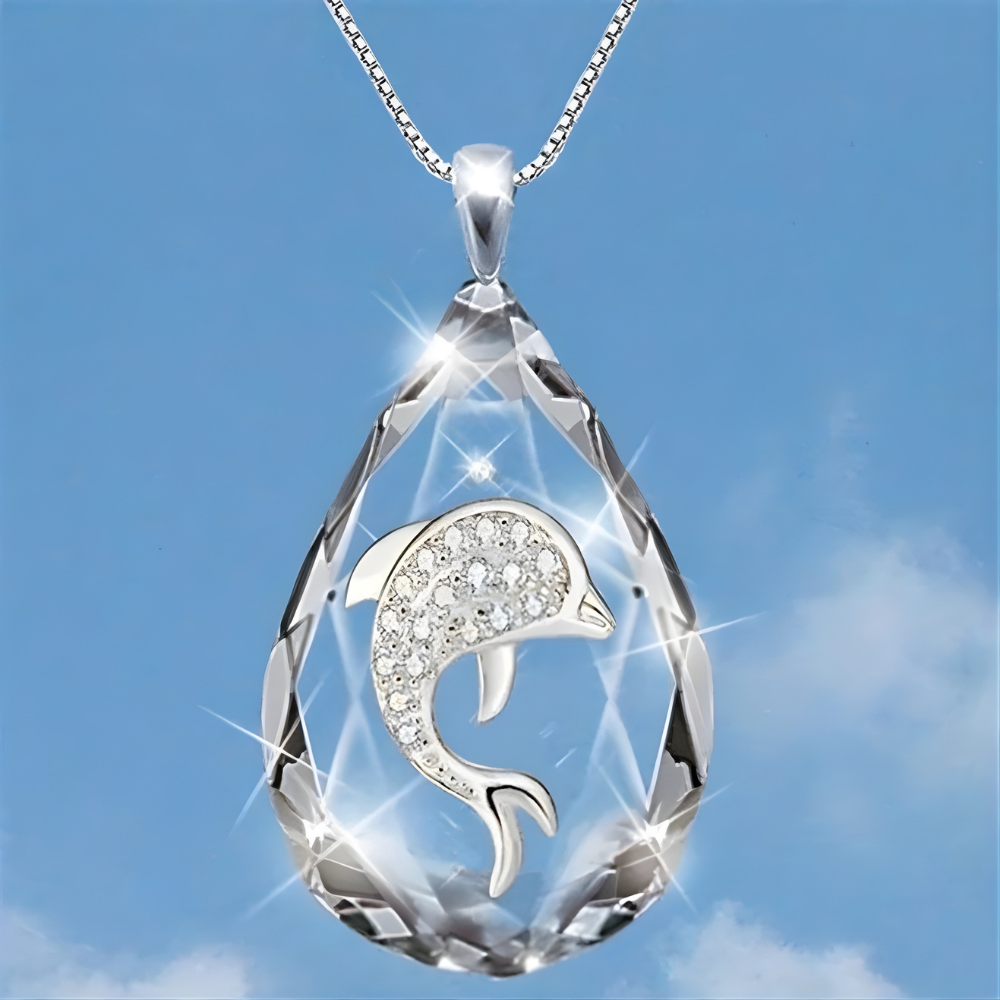 Smooth Glass Teardrop Pendant Necklace — Lightweight Boho Style