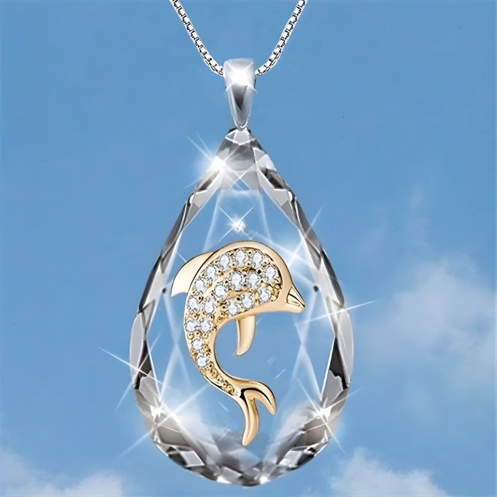 Smooth Glass Teardrop Pendant Necklace — Lightweight Boho Style