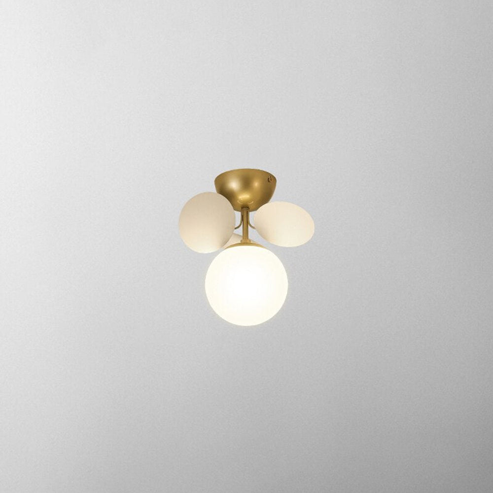 Acrylic and Glass Ceiling Light With Globe Shaped Shades Bouquet Design