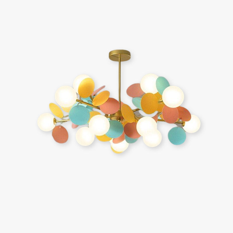 Acrylic and Glass Ceiling Light With Globe Shaped Shades Bouquet Design