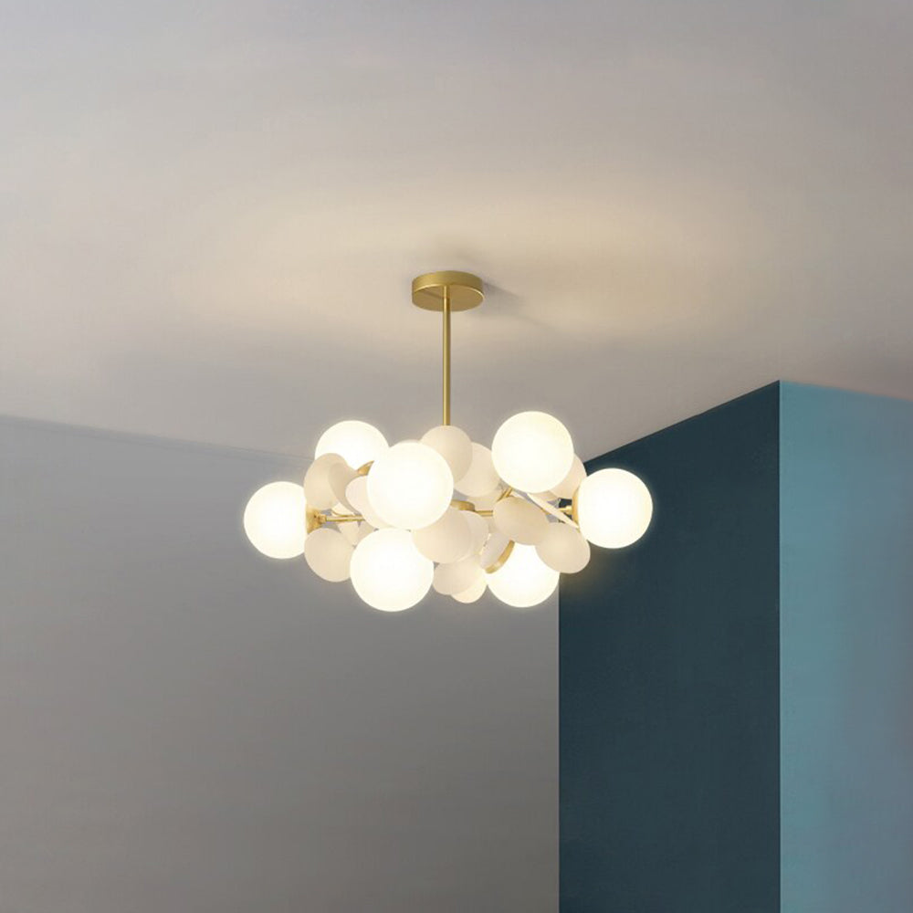 Acrylic and Glass Ceiling Light With Globe Shaped Shades Bouquet Design