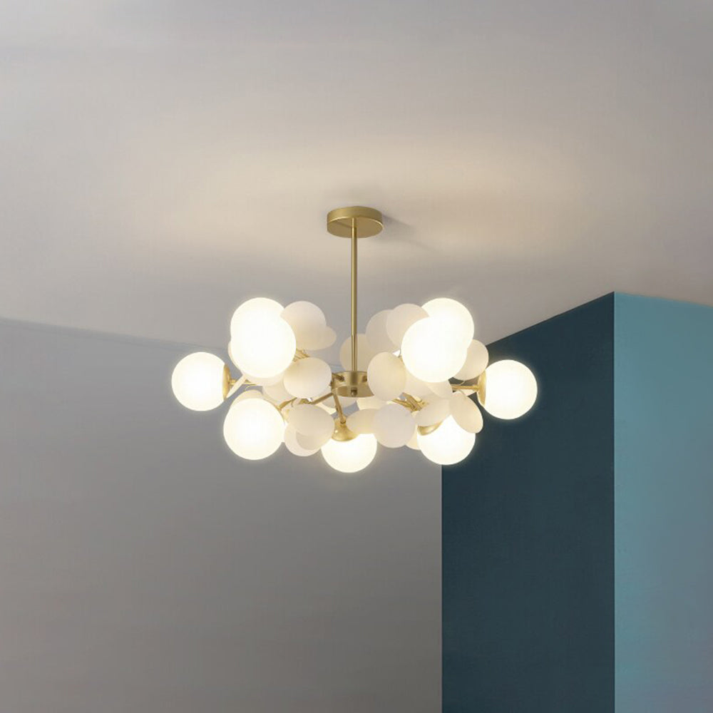 Acrylic and Glass Ceiling Light With Globe Shaped Shades Bouquet Design