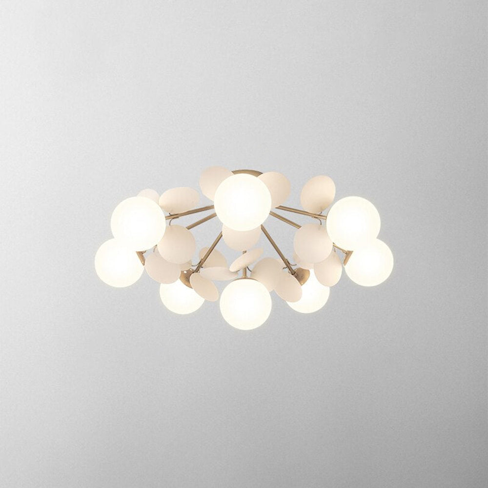 Acrylic and Glass Ceiling Light With Globe Shaped Shades Bouquet Design