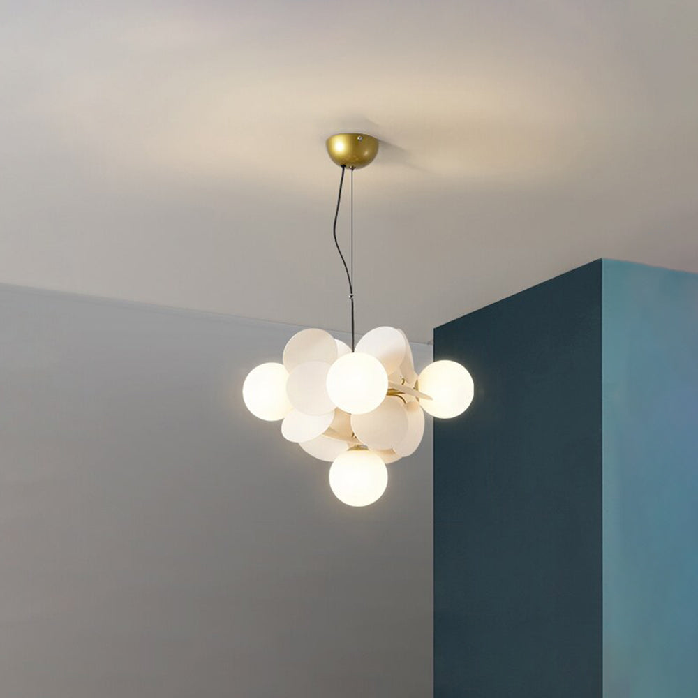 Acrylic and Glass Ceiling Light With Globe Shaped Shades Bouquet Design