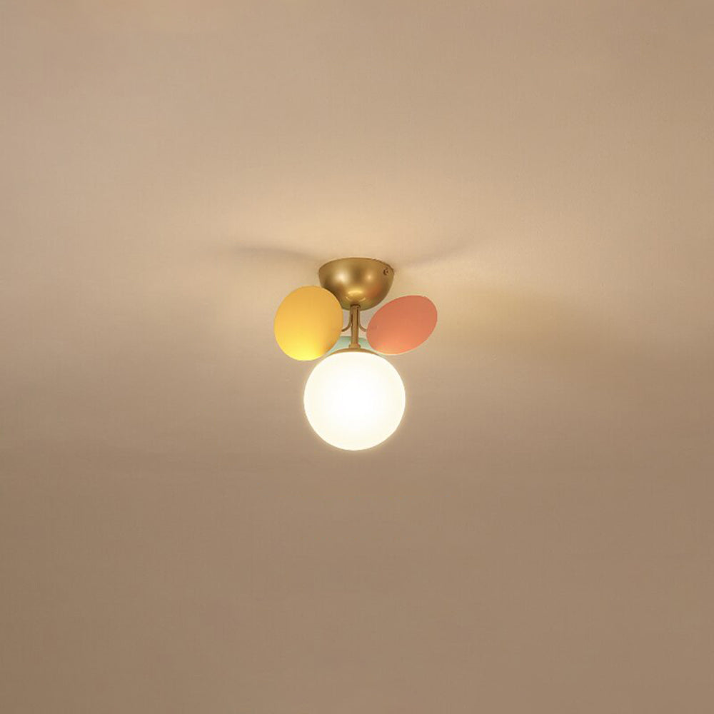 Acrylic and Glass Ceiling Light With Globe Shaped Shades Bouquet Design