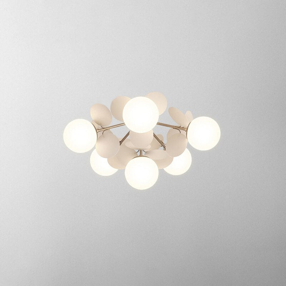 Acrylic and Glass Ceiling Light With Globe Shaped Shades Bouquet Design
