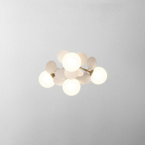 Acrylic and Glass Ceiling Light With Globe Shaped Shades Bouquet Design