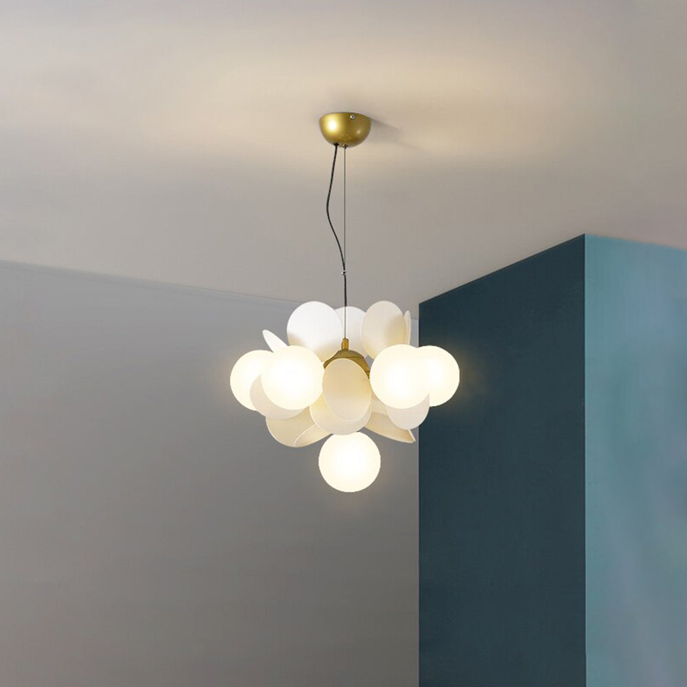 Acrylic and Glass Ceiling Light With Globe Shaped Shades Bouquet Design