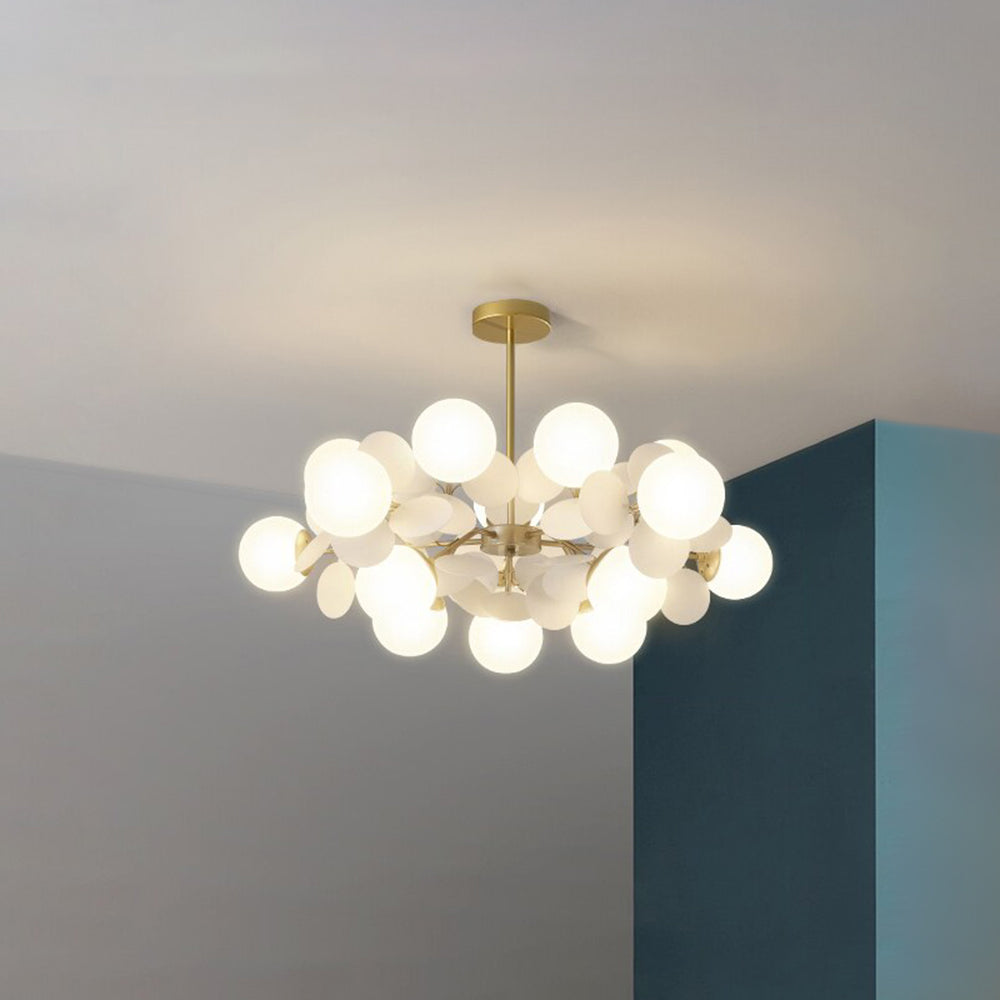 Acrylic and Glass Ceiling Light With Globe Shaped Shades Bouquet Design