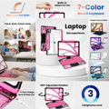 Y2K Pink Transparent 360 Degree Rotating iPad Keyboard Case