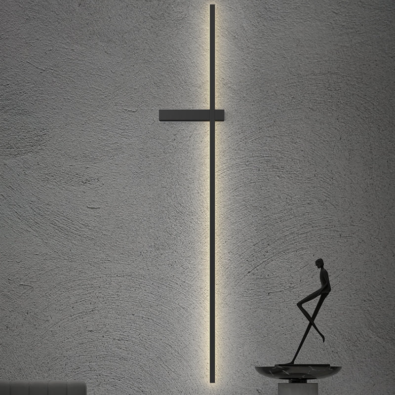 Vertical LED Bar Wall Lamp in Metal and Acrylic for Minimalist Indoor Lighting